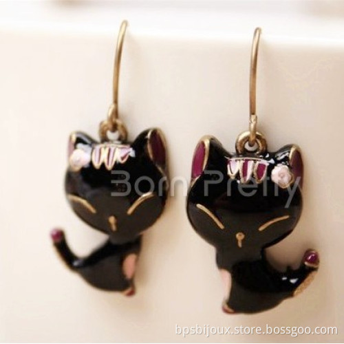 1Pair Lovely Earrings Cute Tiny Smile Cats Design Ear Studs